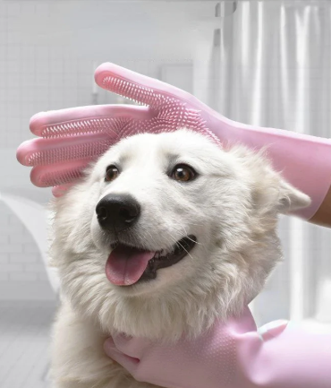 Luva de Silicone para Banho e Massagem de Pets
