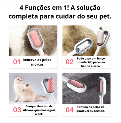 Escova Aparadora de Pelos Para Gatos e Cachorros Removedor de Pelos e Banho Seco