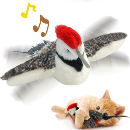Brinquedo Interativo para Gatos em Formato de Pássaro com Sons e Movimento