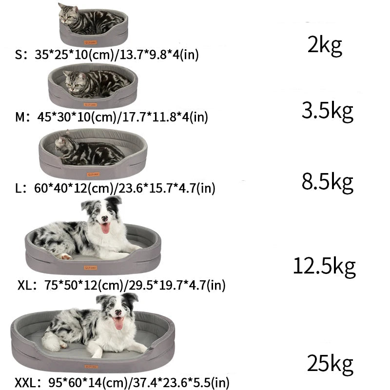 Cama Dupla Face para Cães Conforto para o Inverno com Capa Removível