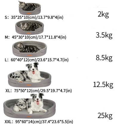 Cama Dupla Face para Cães Conforto para o Inverno com Capa Removível