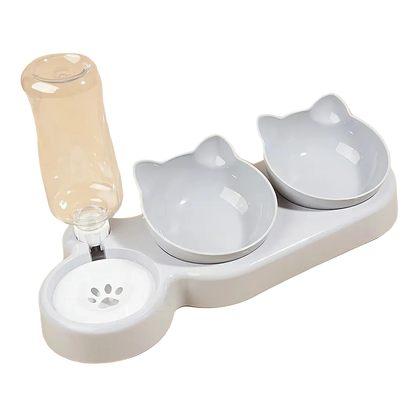 Comedouro e Bebedouro para Pet 3 em 1