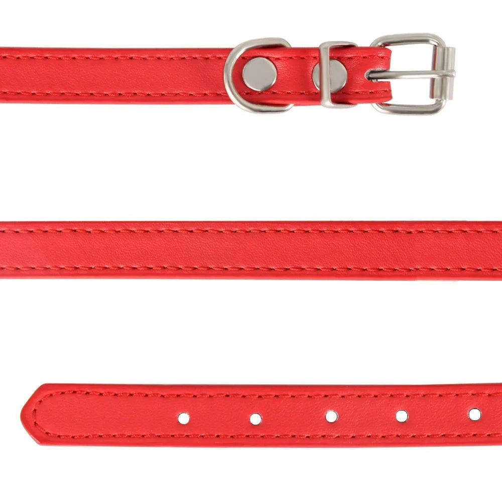 Coleira Personalizada com Nome - Couro Colorido